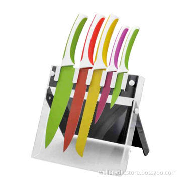 Best-sale non-stick knife set with acrylic block
